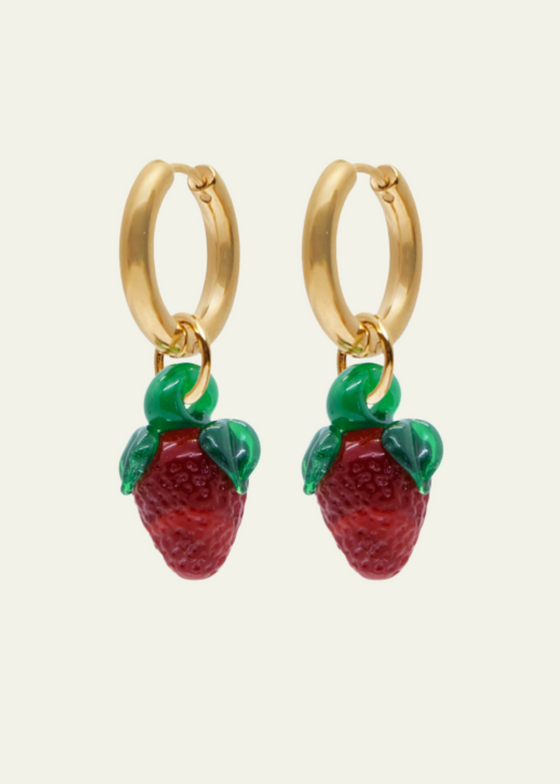 Sandralexandra Wild Strawberry Hoop Earrings Quinn Says