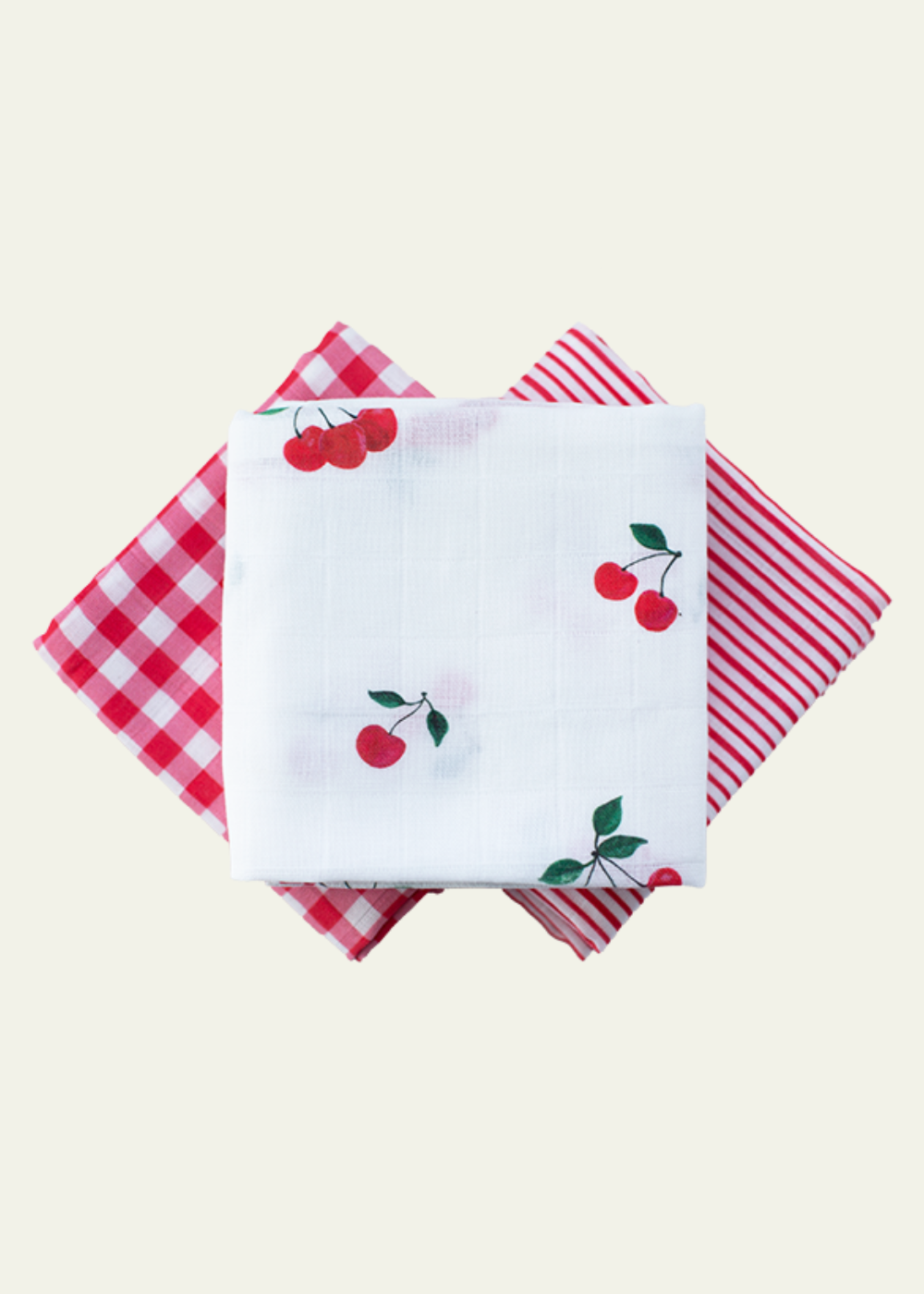 Evie &amp; Skye Trio of Muslin Squares — Cherry