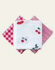 Evie & Skye Trio of Muslin Squares — Cherry