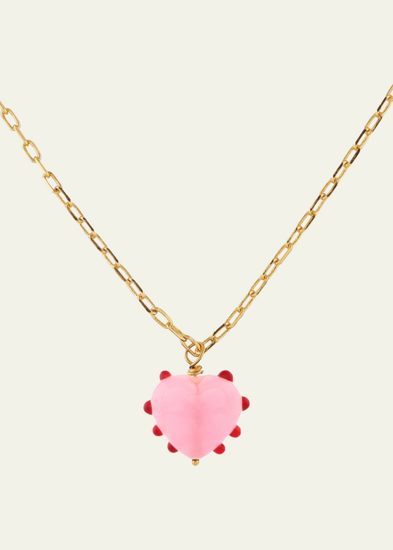 Sandralexandra Milagros Heart Link Chain Necklace - Pink & Red Quinn Says